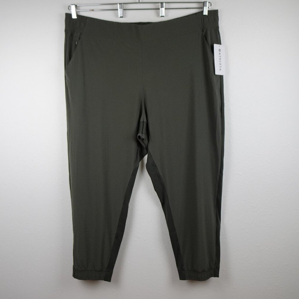 Athleta Brooklyn Jogger Pants Women's Plus Size 26 Green Stretch Activewear